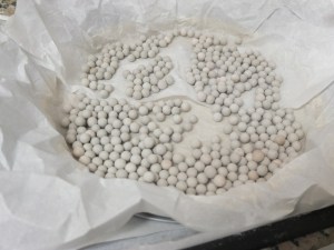 line with paper and add beans