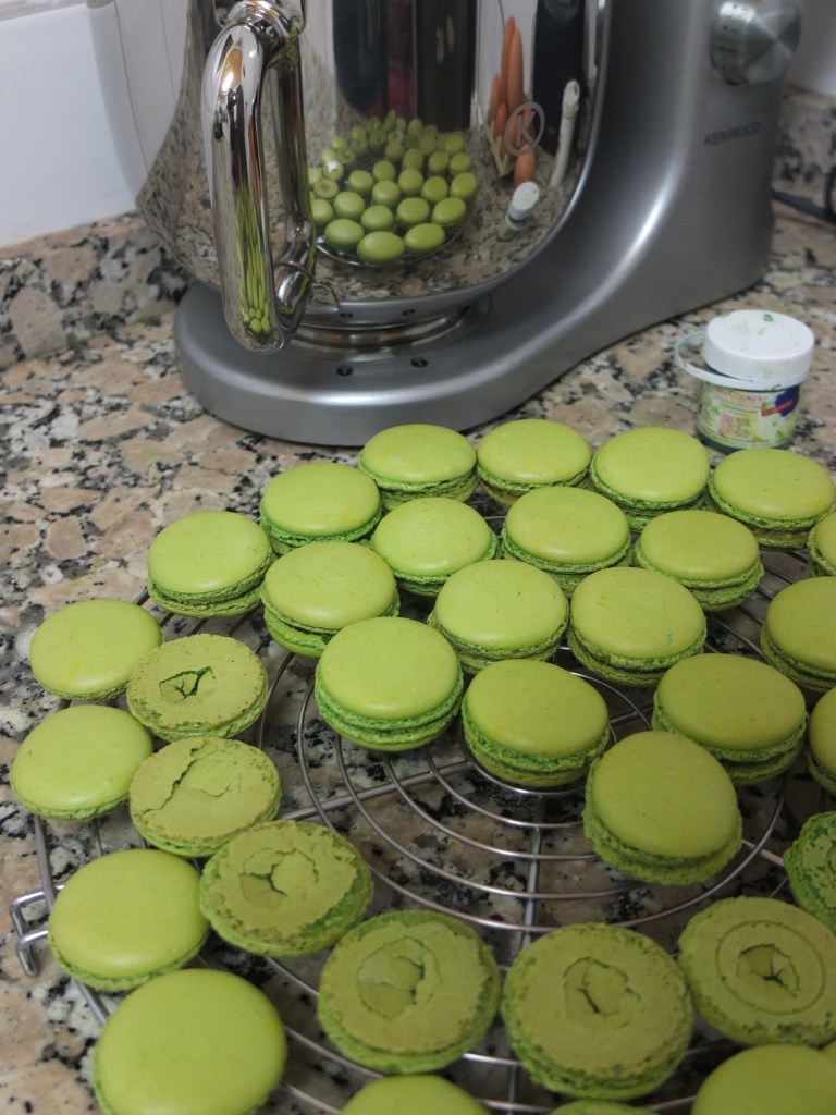 Macaron shells ready to be filled
