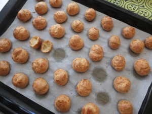 Choux out of the oven