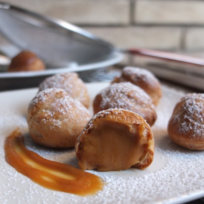 Creamy salted caramel choux