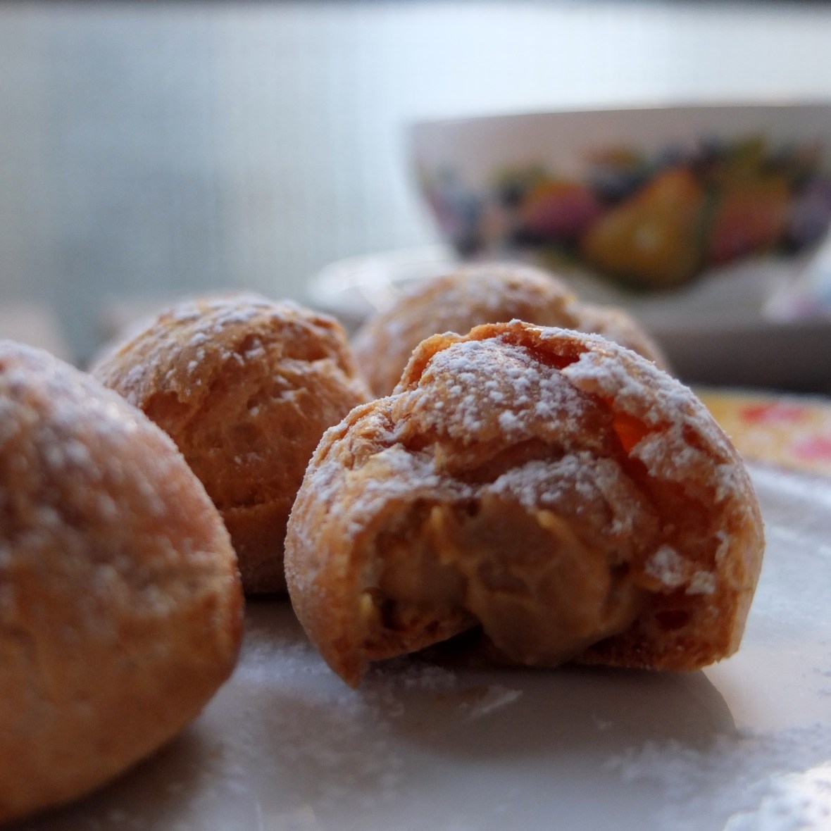 Salted caramel choux buns