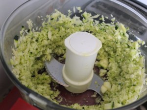 courgettes in processor