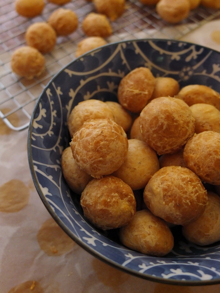 Gougères or cheese puffs