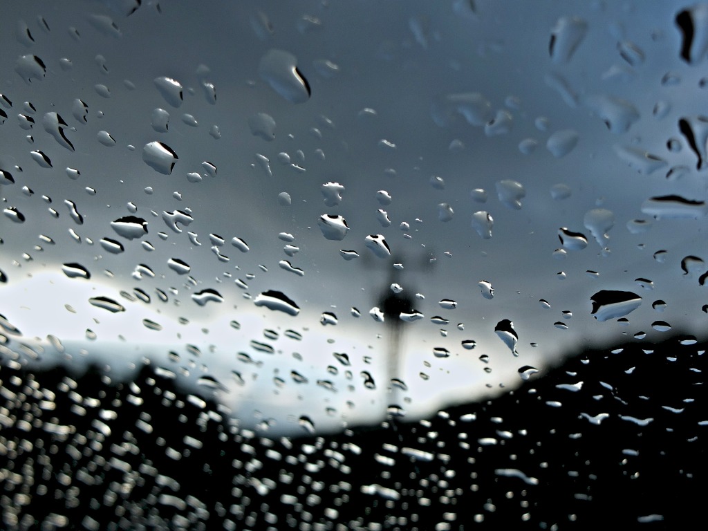 glass photo - rain on a windscreen