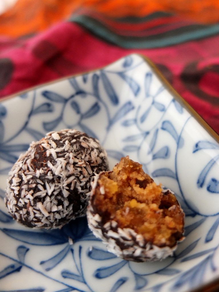Apricot and almond energy ball eggs