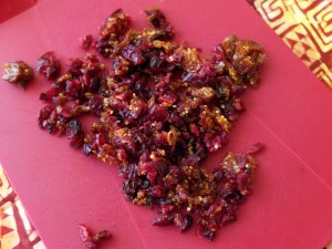 dried cranberries and golden berries