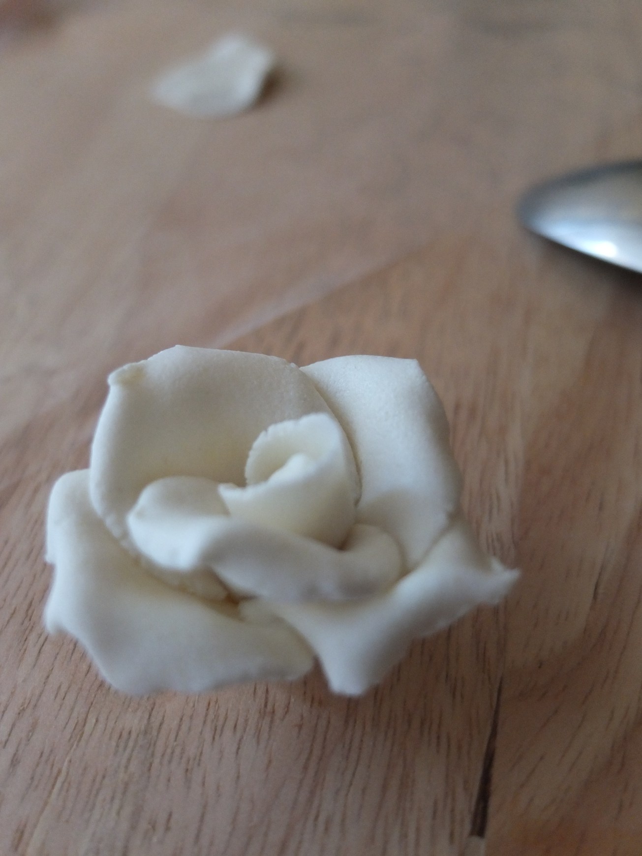 Marzipan roses and leaves