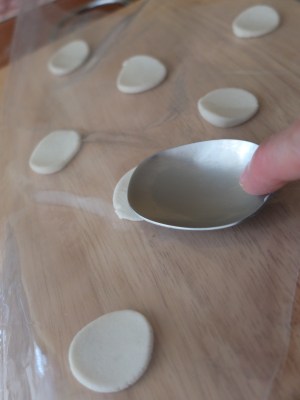 Marzipan roses and leaves