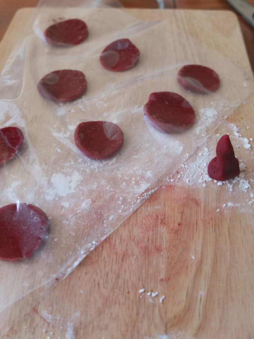 Marzipan roses and leaves