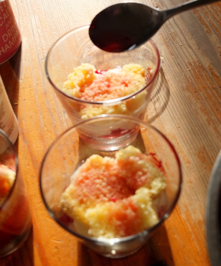 Next comes the raspberry and kirsch juice.