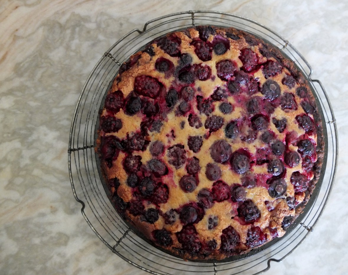 Black and blue berry tart