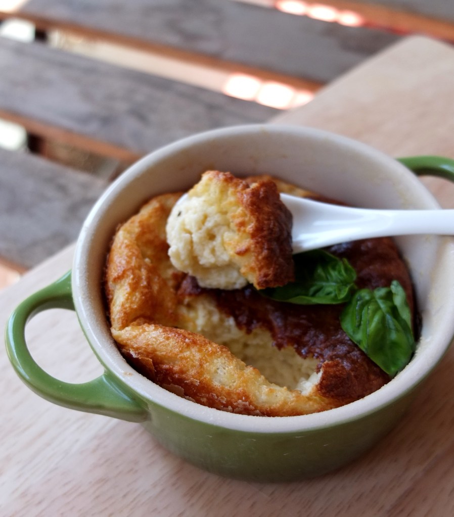 Basil and nutmeg cheese soufflé