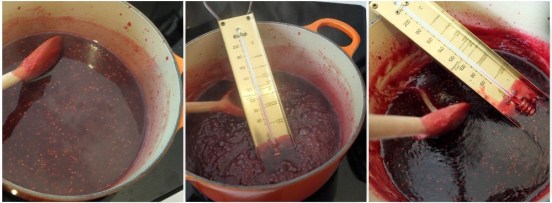 making raspberry jam