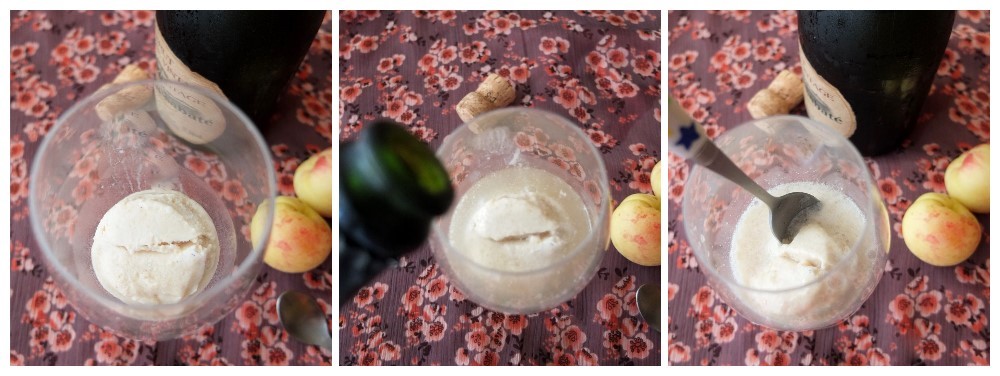 Apricot ice-cream and cava