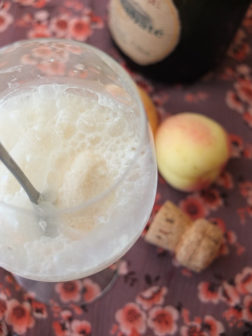 Apricot ice-cream and cava