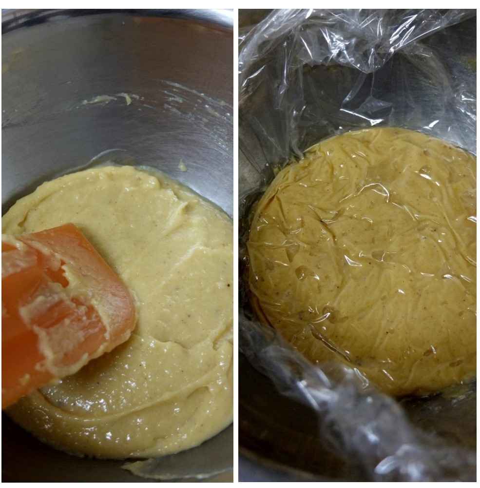 Pour into a small clean bowl, level out then cover with clingfilm on contact (on the surface) and chill in the fridge