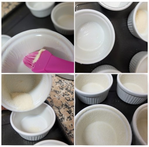 Butter and sugar the moulds