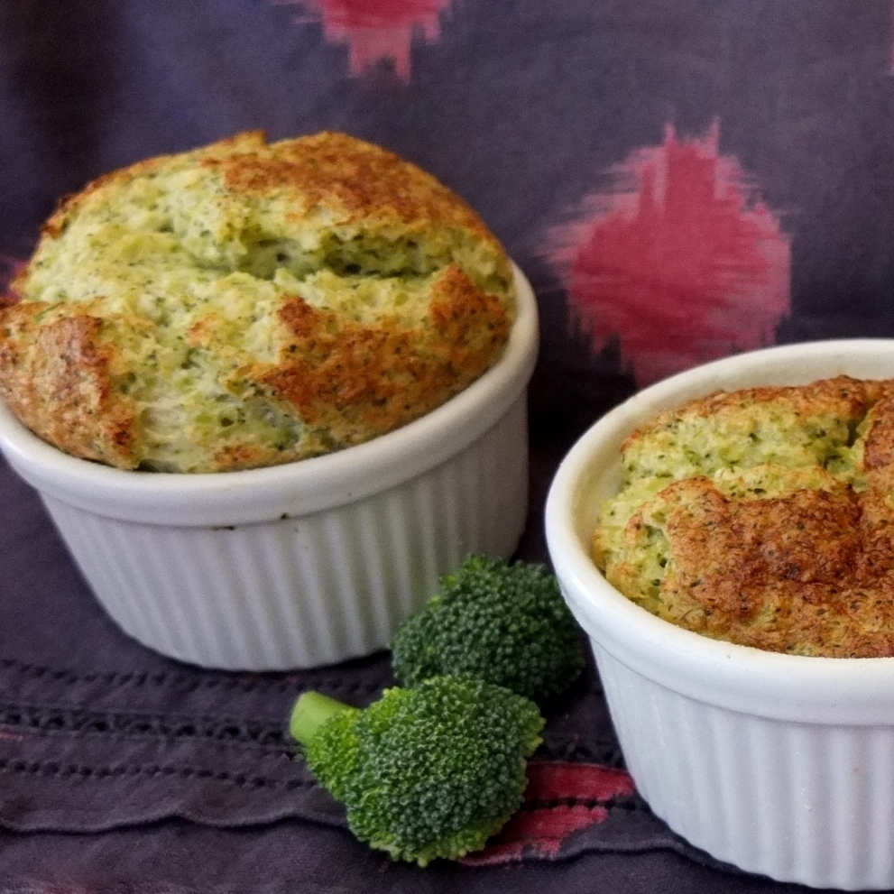 Broccoli and cheese soufflés