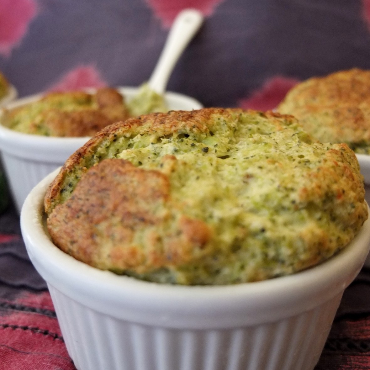 Broccoli and cheese soufflés
