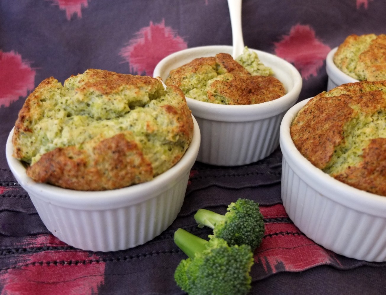 Broccoli and cheese soufflés