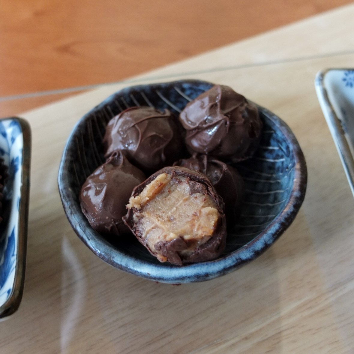 Chocolate-covered salted date caramels