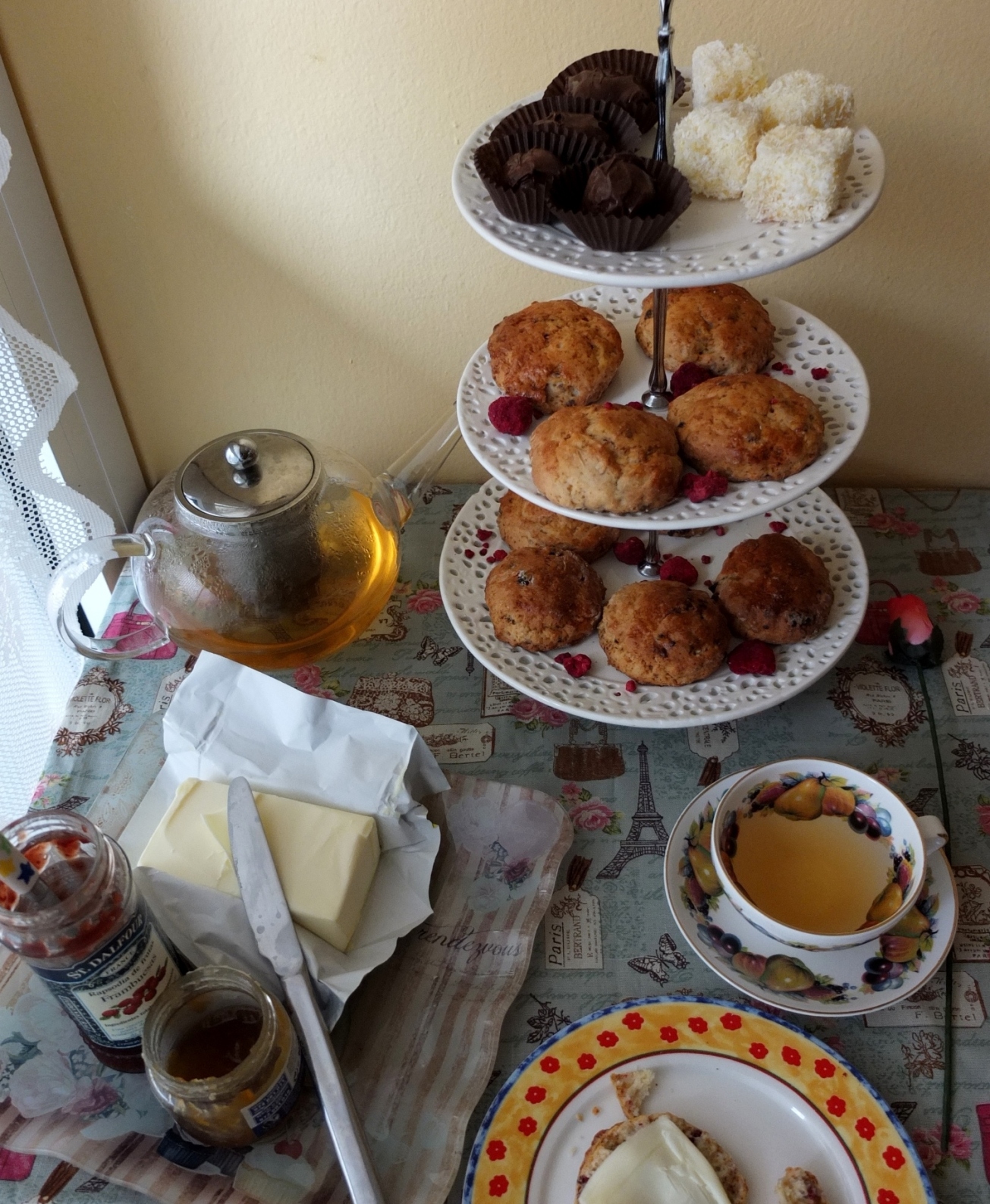 Afternoon tea with Ispahan scones