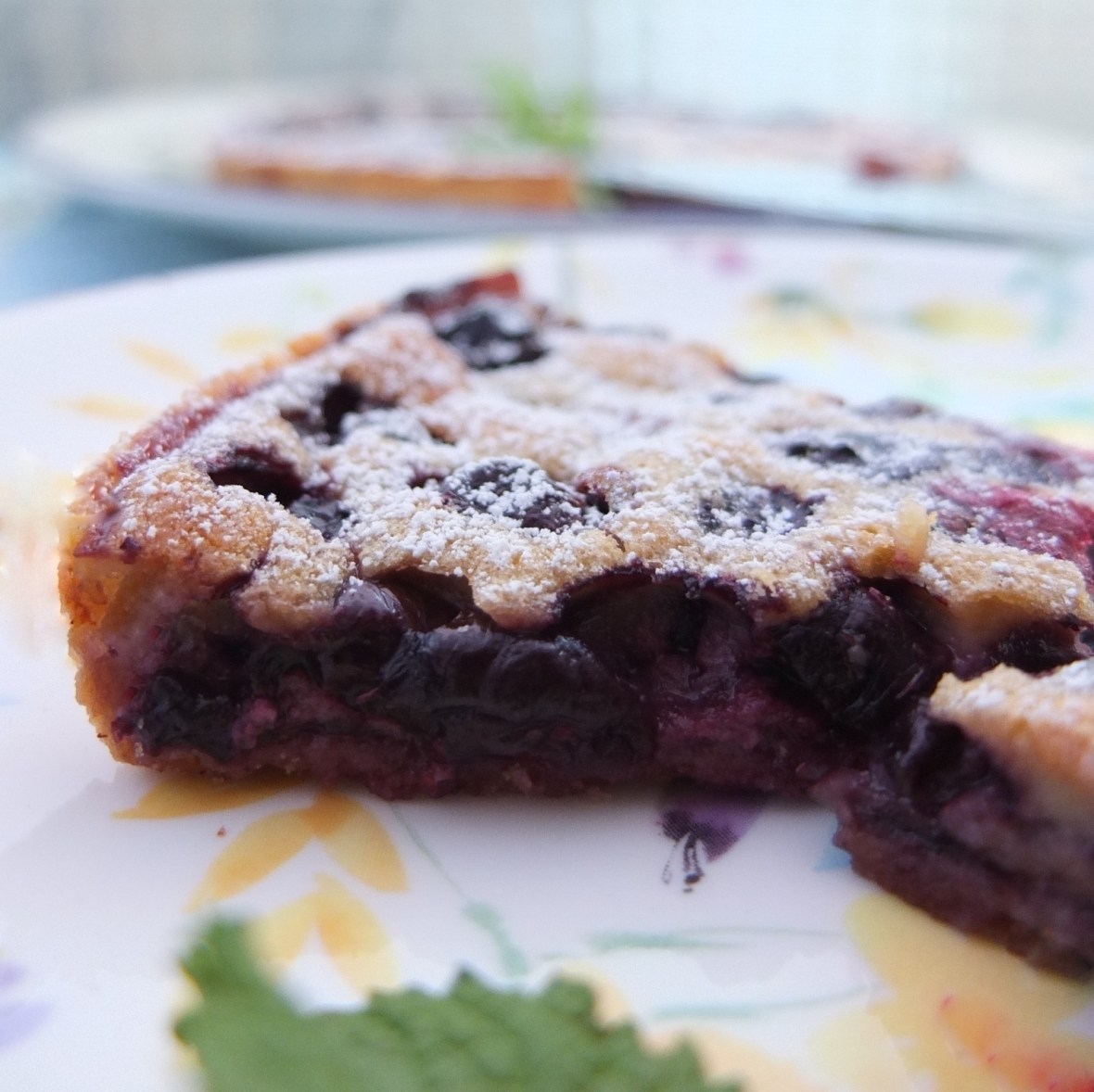 Blueberry and pine nut tart