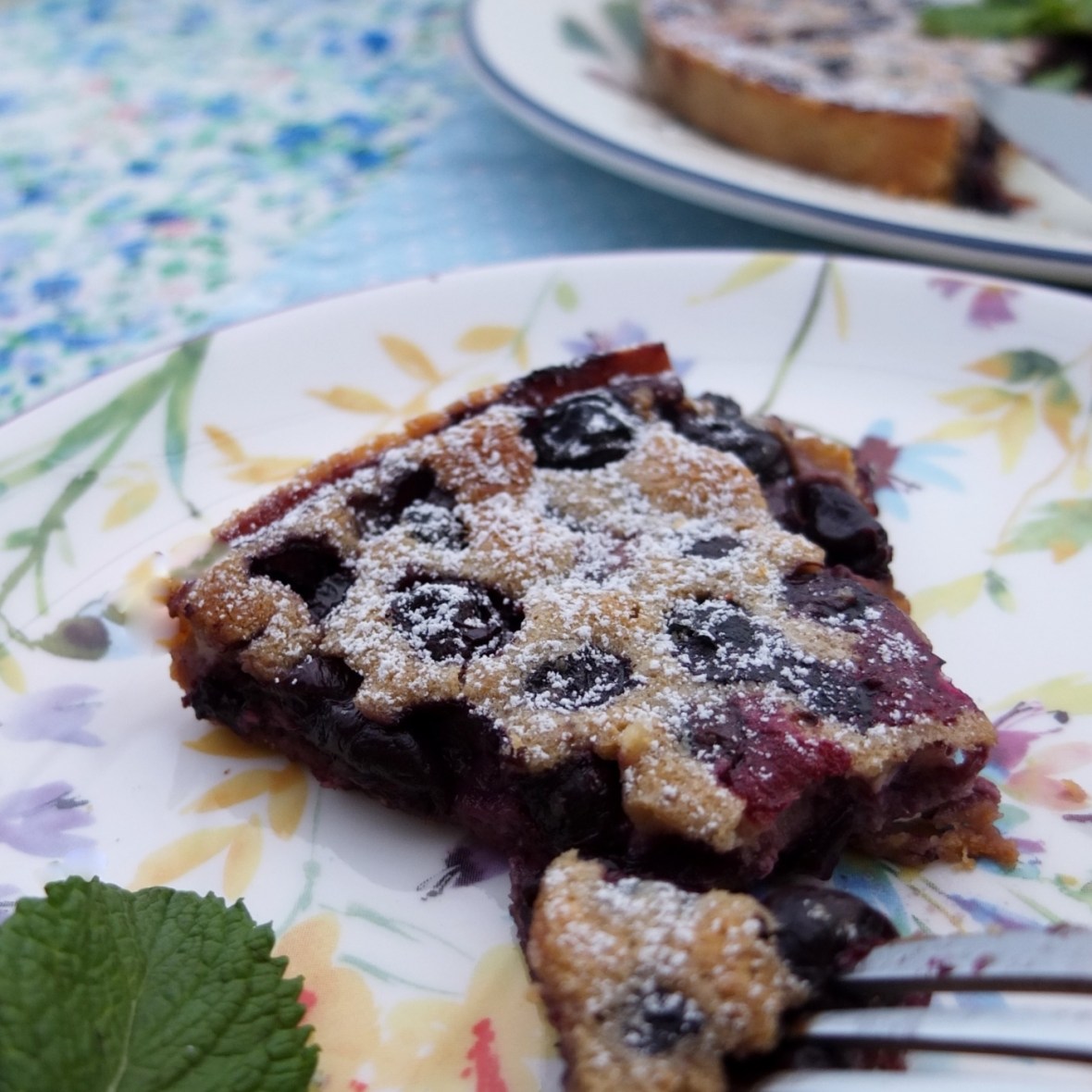 Healthier blueberry and pine nut tart