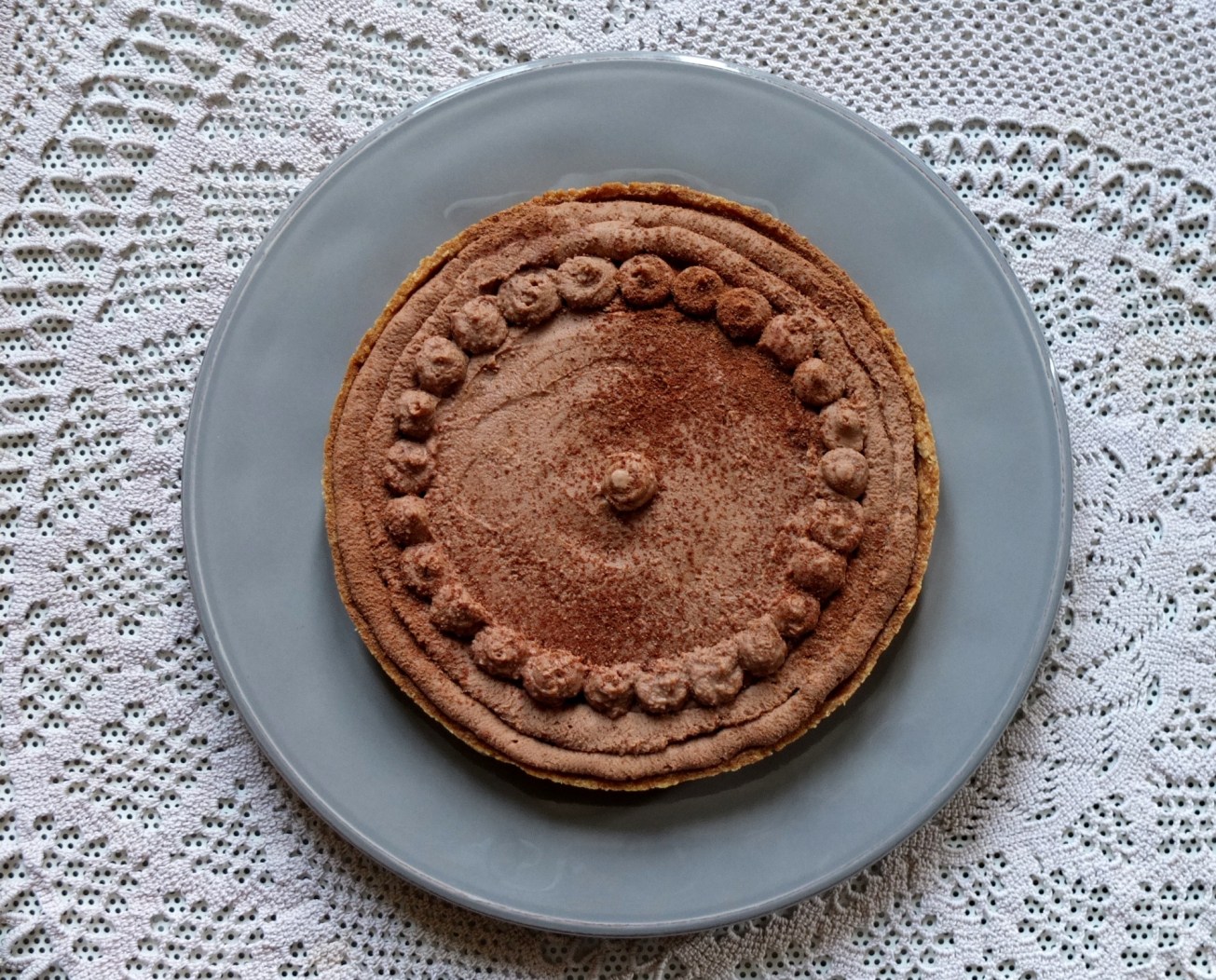 Salted caramel and milk chocolate mousse tart