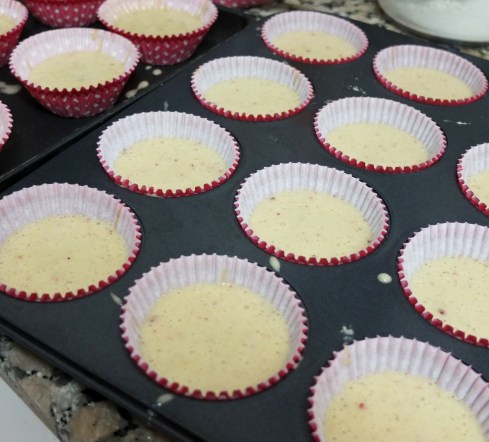Fill the cupcake liners