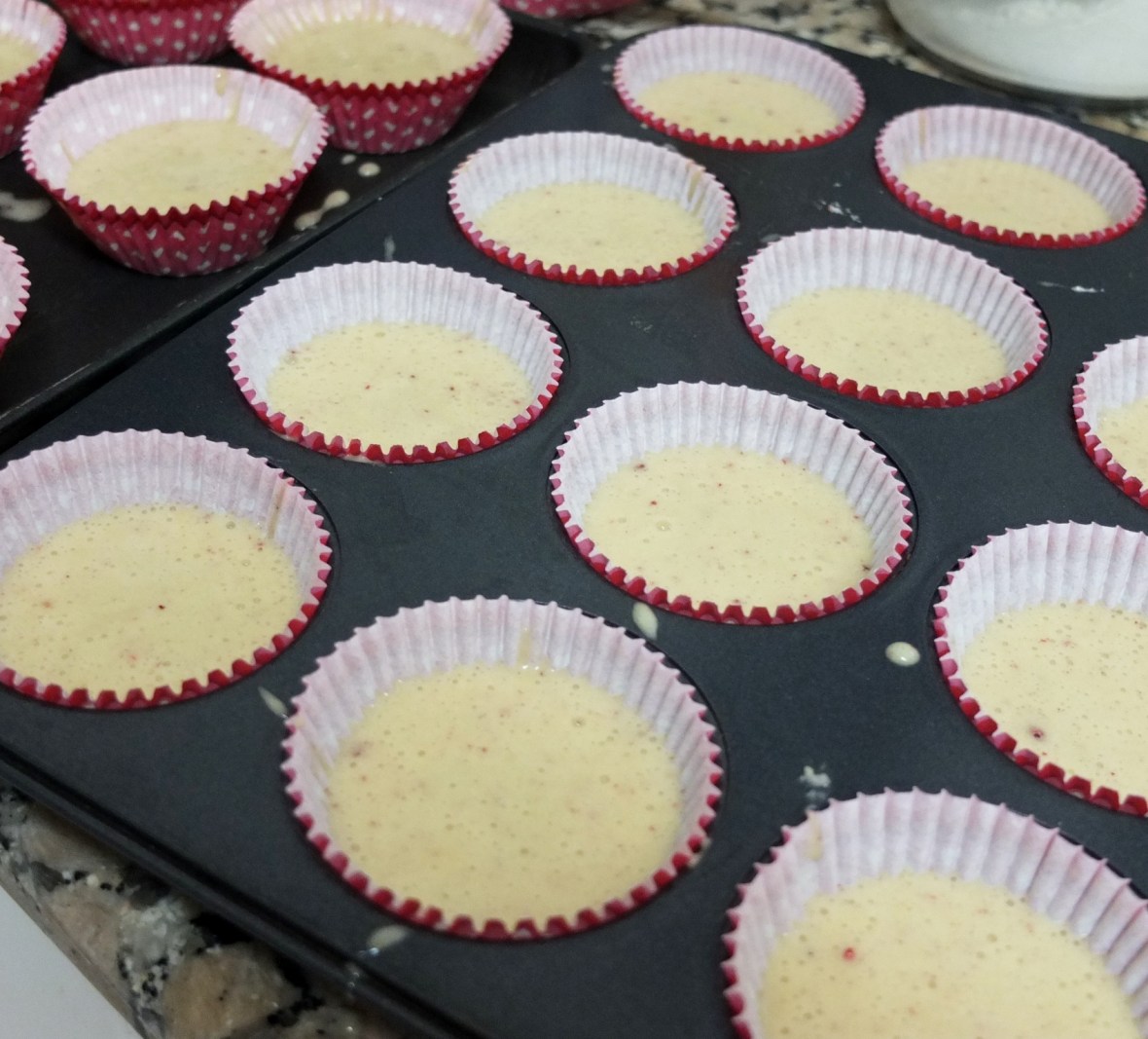 Fill the cupcake liners