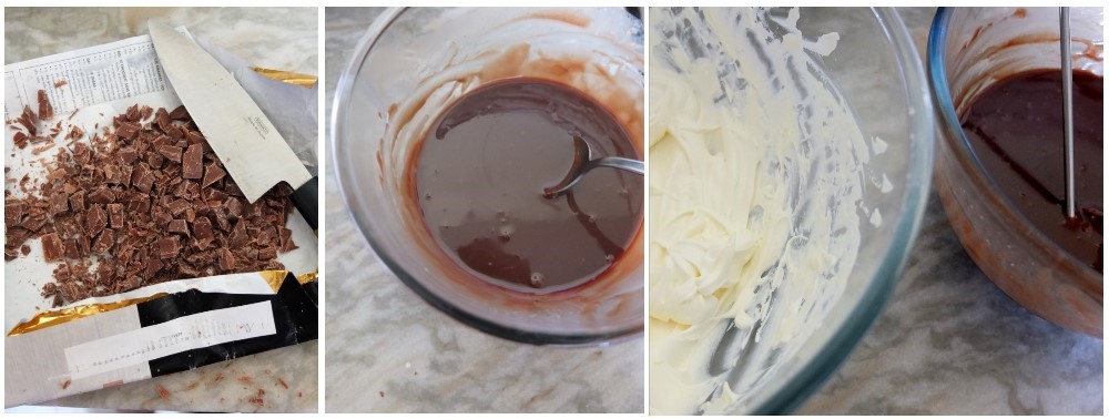 Milk chocolate mousse for the salted caramel tart