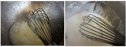 Warming the whites and sugar