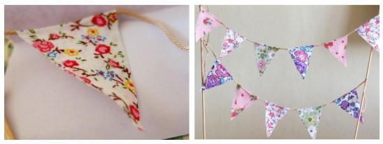 cake bunting - triangles on the string