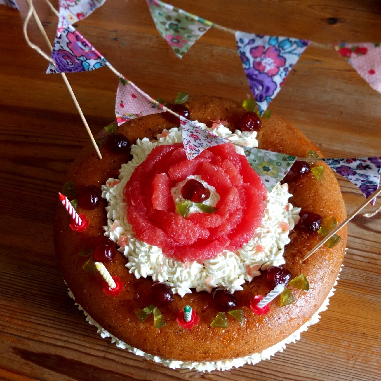 Cake bunting - on the cake