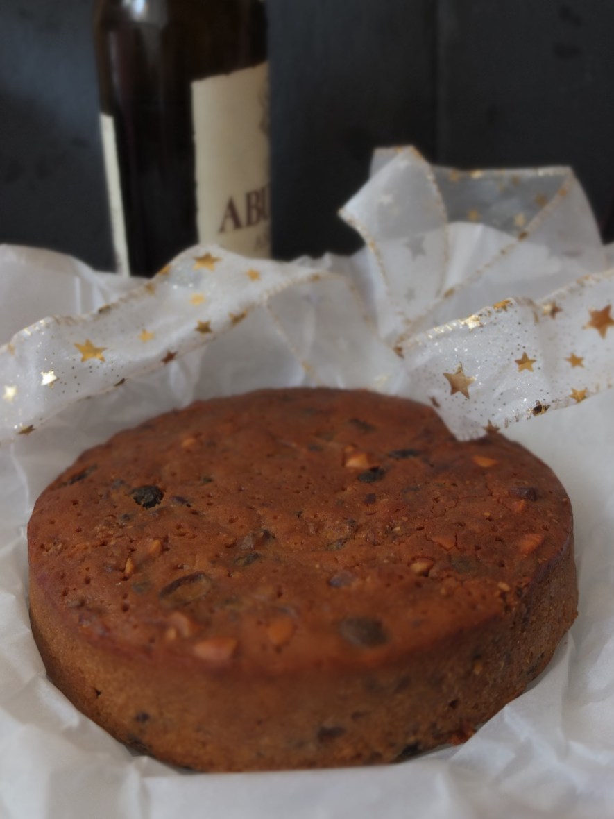Christmas fruitcake with a ginger