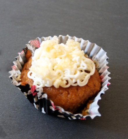 Sweet potato, cranberry and walnut cupcake