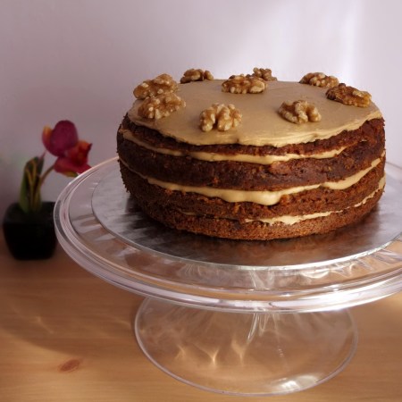 Coffee and walnut cake with carrot