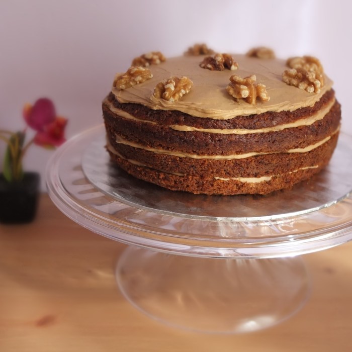 Coffee and walnut cake with carrot