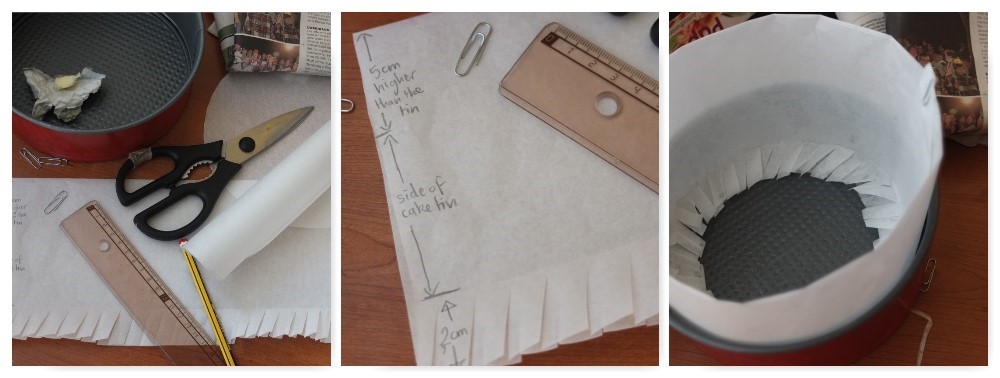 Lining a christmas cake tin1