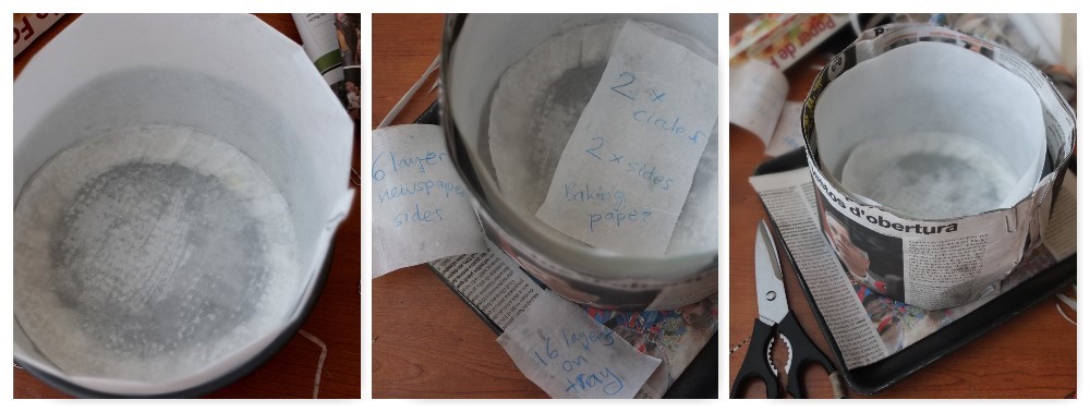 Lining a christmas cake tin2