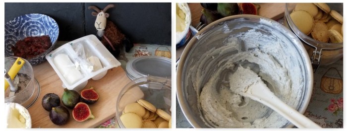 Making goats' cheese macarons 1