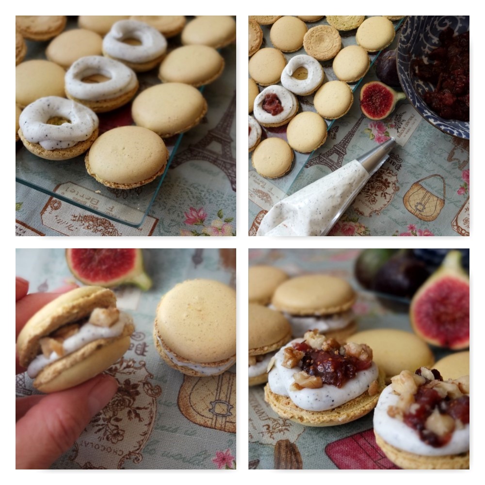 Making goats' cheese macarons 2