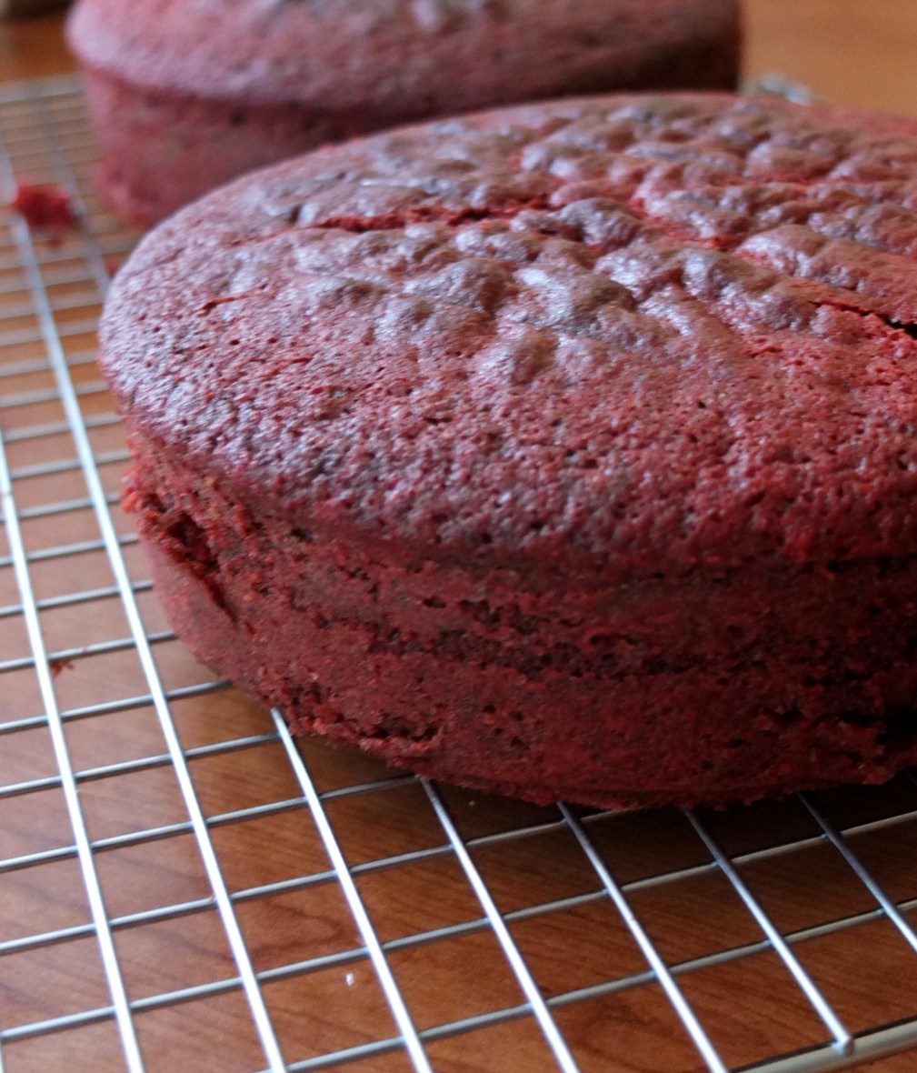 Pomegranate red velvet cake