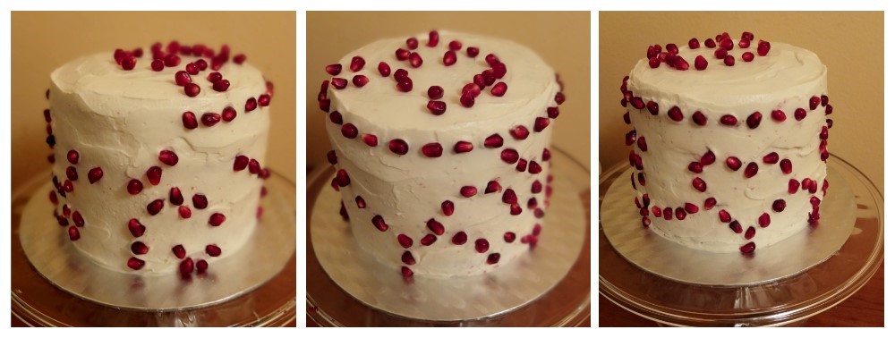 Pomegranate red velvet cake - making4