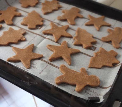 Baking the spiced biscuits