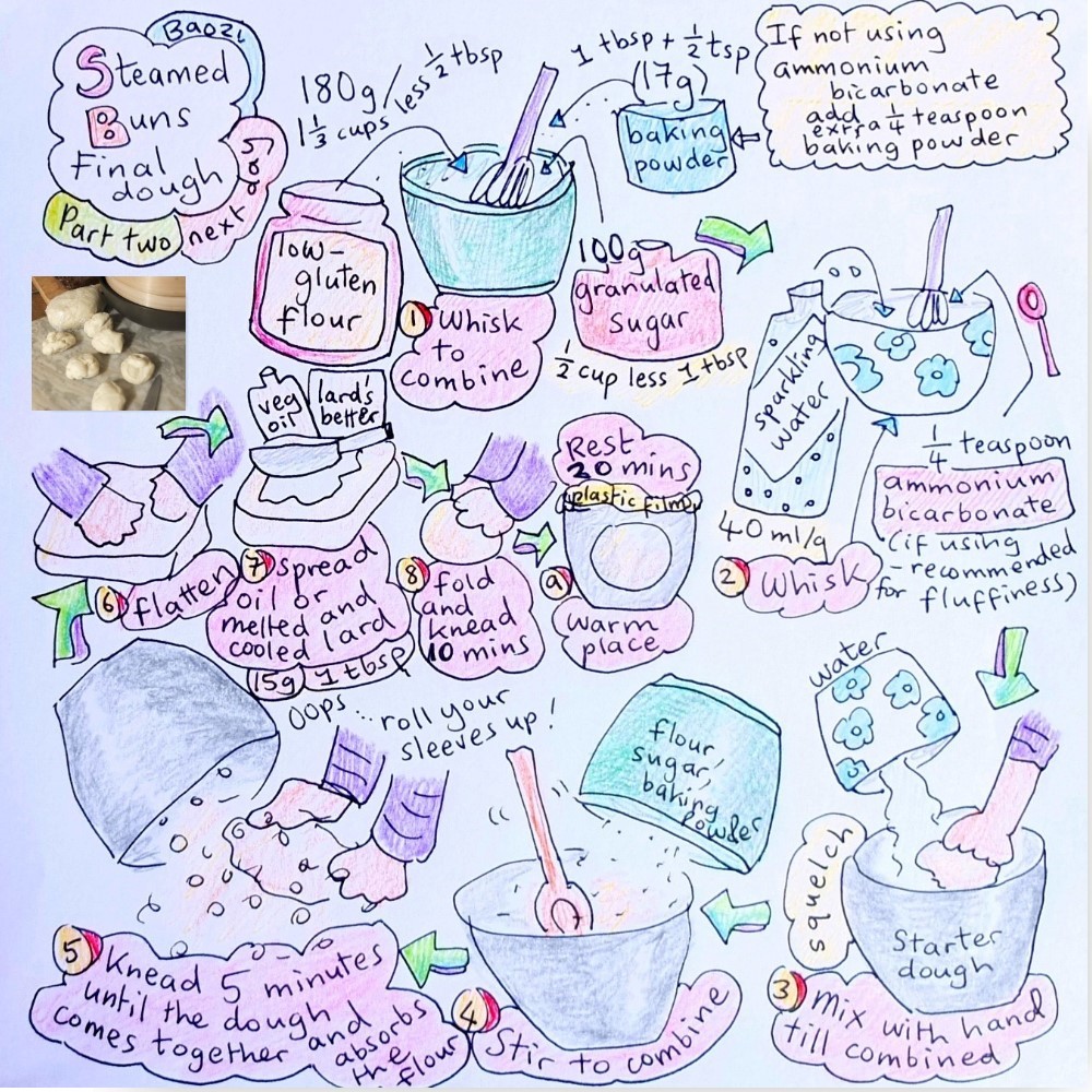 baozi (steamed bun) illustrated recipe part 2