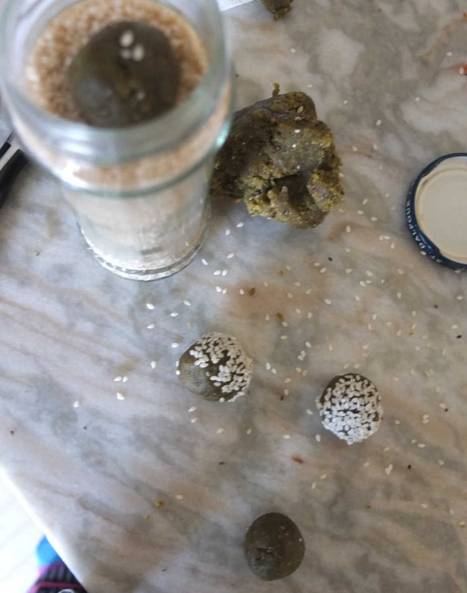 Making buckwheat and nut superfood cookies (biscuits)