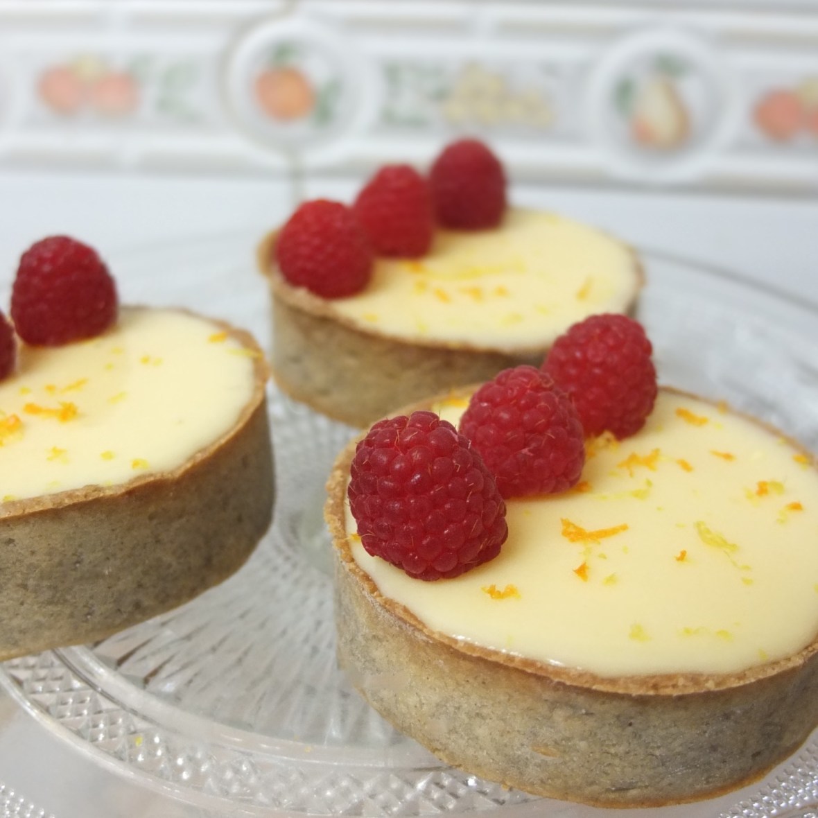 Healthier St Clement's raspberry tarts