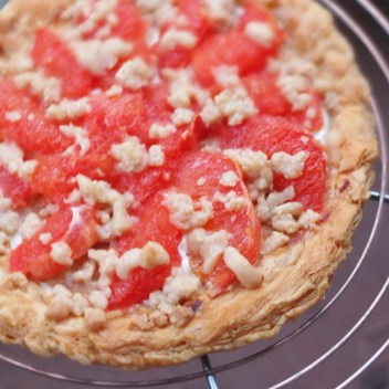 Grapefruit streusel tart - inverted puff pastry)